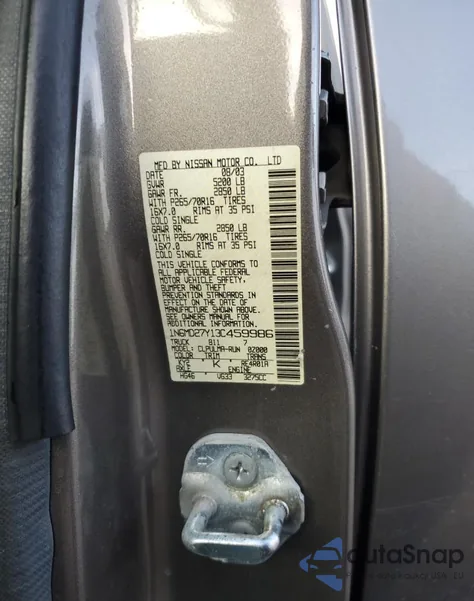 2003 Nissan Frontier Crew Cab Sc z USA, uszkodzony, nr VIN 1N6MD27Y13C459986